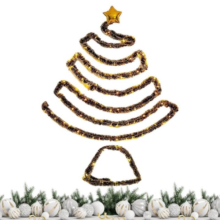Hängender Weihnachtsbaum, Wand-Weihnachtsbaum | Hängender beleuchteter Weihnachtsbaum - Weihnachtsdekoration, Partys, dekoratives Zubehör, platzsparender Baumschmuck zum Aufhän