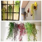 2 stuks hangende mand kunstmatige bloem, kunstmatige bloemen aan de muur, muur gemonteerde kunstmatige bloemen, kunstmatige bloemen buiten, kunstmatige hangplanten voor thuis, tuin