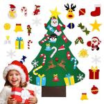 Filz Weihnachtsbaum Set DIY Filz Weihnachtsbaum Set Falt Filz Weihnachtsbaum Dekoration DIY Filz Deko Weihnachtsbaum Für Kinder mit Abnehmbaren Hängenden Ornamenten für Home/Tü