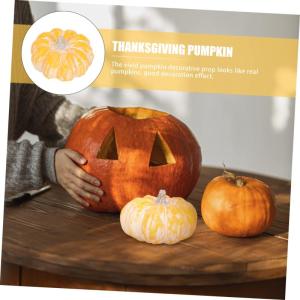 Pompoen 4 Stuks Pompoen Decoratie Rustieke Herfst Tafel Decoratie Decoratieve Pompoen Foam Pompoen Props Pompoen Standbeeld Party Decoratie Mini Poppenhuis Simulatie