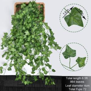 Kunstklimopslinger 2 meter, 12 stuks, , balkonplanten, decoratie, hangslinger, voor bruiloft, kantoor, keuken, tuin, feest, wanddecoratie