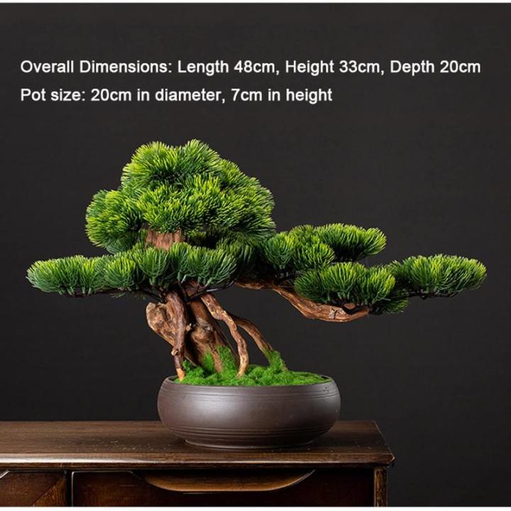 Künstlicher Bonsai-Baum Künstliche Pflanzen, Kiefern-Bonsai, Innendekoration, gefälschter Bonsai mit Keramiktopf, Feng Shui, Glück, Glück, Bonsai-Baum, künstliche Wohnzimmer-