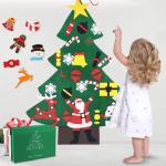 Filz Weihnachtsbaum Set DIY Filz Weihnachtsbaum Set Falt Filz Weihnachtsbaum Dekoration DIY Filz Deko Weihnachtsbaum Für Kinder mit Abnehmbaren Hängenden Ornamenten für Home/Tü