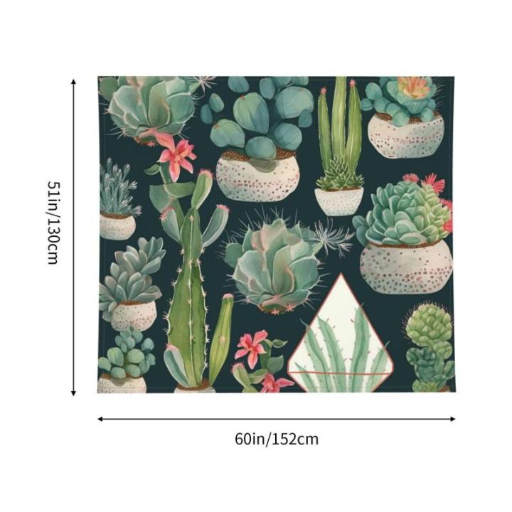 Vetplanten en cactus wandtapijt, muuropknoping 152 x 130 cm wandtapijt voor slaapkamer grappig wandtapijt muurkunst moderne muurdeken slaapzaal wand poster banner voor woonkamer