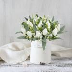 Fake Blumen Künstliche Blume Tulpen Decor Kunstblumen Sehr Echt Plastikblumen Tulpe Gefälschte Blumen Weiß für Hochzeitszimmer Home Wohnzimmer Büro Hotel Küche 1801