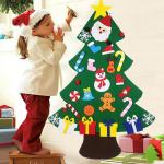 Filz Weihnachtsbaum Set DIY Filz Weihnachtsbaum Set Falt Filz Weihnachtsbaum Dekoration DIY Filz Deko Weihnachtsbaum Für Kinder mit Abnehmbaren Hängenden Ornamenten für Home/Tü