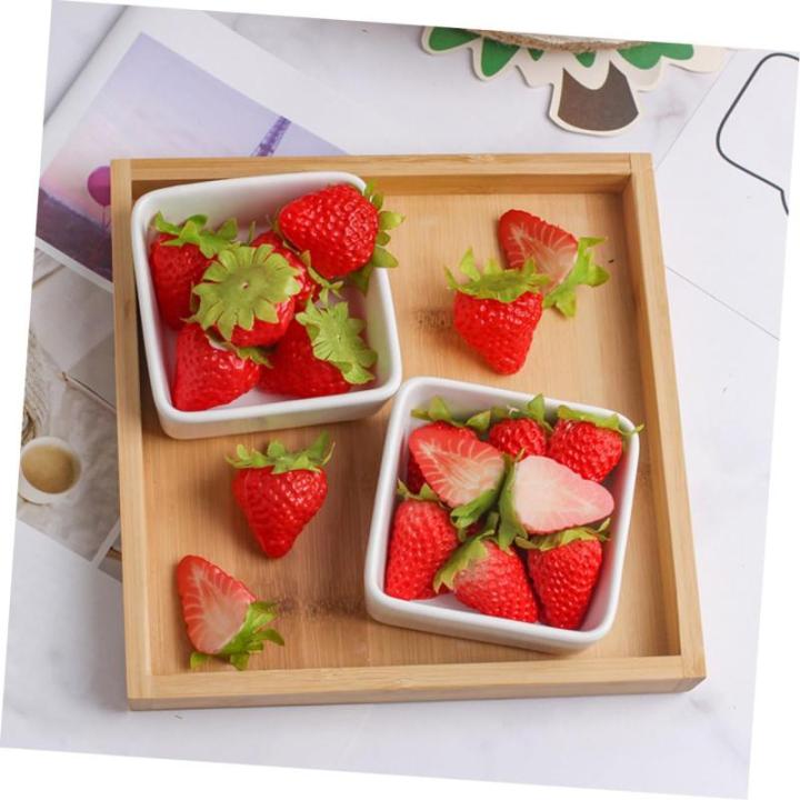 3 Sätze Künstliche Erdbeere Künstliche Erdbeerdekoration Falsches Obst Künstliche Früchte Zur Lebensechten Dekoration Erdbeer Schimmel Gefälschte Erdbeere PVC 10 Stück * 3