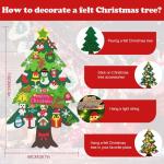 Vilten kerstboom, 10 m, doe-het-zelf vilten kerstboomset voor kinderen, kerstdecoratie, hangende decoratie met afneembare hangende ornamenten, vilten kerstboom voor thuis/deur/muur