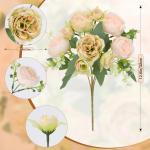 4 Bündel Pfingstrose Künstliche Blumen Weiß Grün Blumen Seidenpfingstrosen Blumensträuße für Hochzeit Partei Tischaufsätze Blumenarrangement Heim Küche Dekor