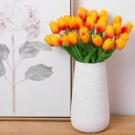 , , tulp, latex materiaal, voelt echt aan voor bruiloftskamer, thuis, hotel, feestdecoratie en doe-het-zelf decoratie (zonsondergang rood, 10 stuks)