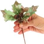 6 x decoratieve maretak, decoratieve maretakjes om op te hangen, decoratieve takken als knutselbenodigdheden, verfraait geschenken en potpourris (6 stuks - wit + goudkleurig)