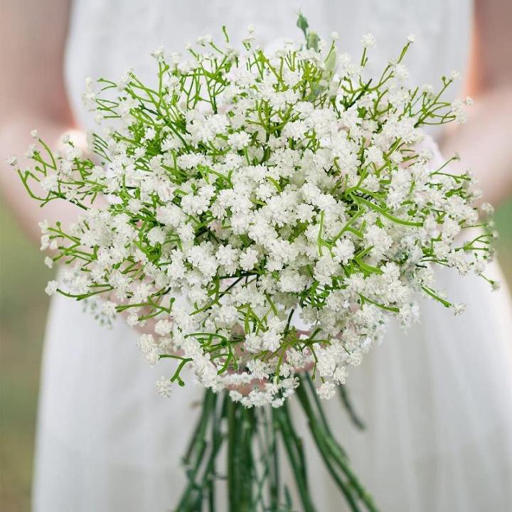 Orla , baby, adem bloemen, plastic bloemen, boeketten, faux bloemenstelen, valse sluierkruid, planten, bloemen voor bruiloften, woondecoratie, wit, 10 stuks