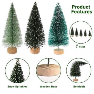 12 Stück Mini Weihnachtsbaum 12.5CM Grün Künstlicher Tannenbaum Klein Christbaum Modell Schnee Frost Bäume Miniatur Tanne Tischbaum Weihnachtsschmuck Desktop Ornamente für DIY
