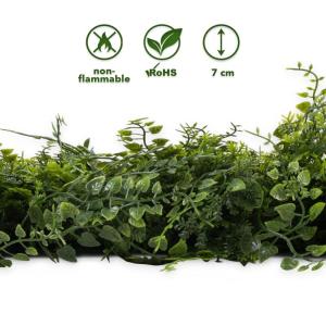 Plantenwand, kunstplant voor wandmontage, 50 x 50 cm, wandtuin, kunstplant, decoratie voor muur, balkon en tuin, afstandsbediening (20 stuks = 5 m²)