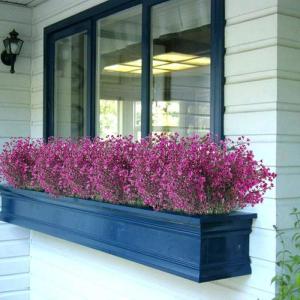 4 stuks kunstbloemen, paars, kunstbloemen, decoratie, plastic bloemen, kunstbloemen, voor balkon, tuin, binnen, buiten, lente, pot, vaas, decoratie