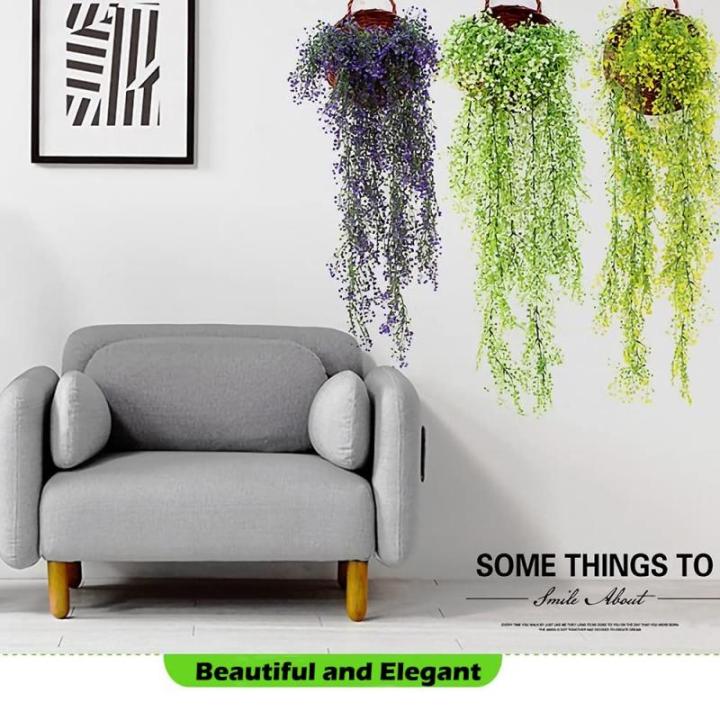 2 stuks hangende mand kunstmatige bloem, kunstmatige bloemen aan de muur, muur gemonteerde kunstmatige bloemen, kunstmatige bloemen buiten, kunstmatige hangplanten voor thuis, tuin