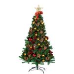 Kunstkerstboom, 150 cm (diameter ca. 75 cm), 420 takken, vlamvertragend, pvc-dennenboom, kerstboom met snel opbouwsysteem, inclusief kerstboomstandaard, eenvoudige montage, groen