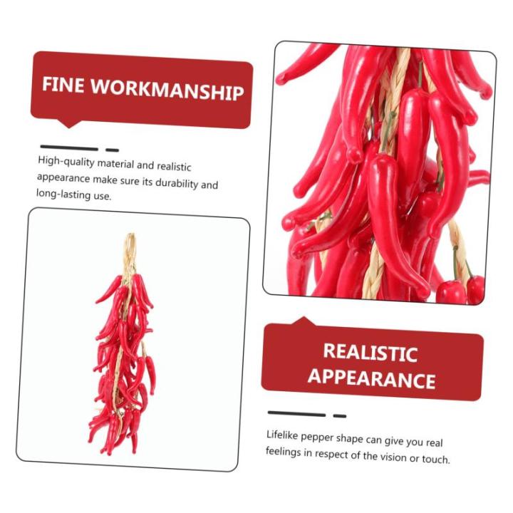 3 Sätze Simulierte Hängende Knoblauchspieße Künstliches para Foto-Requisiten Modelle Bauernpfefferdekor Simulation Chili-dekor Hängende Lebensechte Paprika Schaum Rot 5 Stück