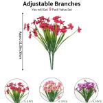 9 stuks voor buiten, 3 kleuren, UV-bestendige , weerbestendig, boeket, bloemboeket, bloemenarrangement voor tuin, balkon, raam, huis, feestdecoratie