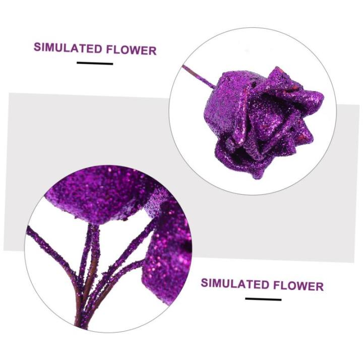50 Stück Rosenkopf Artificial sztuczne kwiaty Simulationsblume Blumen künstlich künstliche Blumen heimische Blumen schmücken Blumendekoration für zu Hause Sport Violett