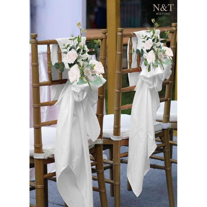 Kunstbloemen, rozen, 25 stuks, kunstrozen met steel, doe-het-zelf decoratie, voor bruiloft, bruidsfeest, feesttafels, boeketten, bruid, woondecoratie, wit