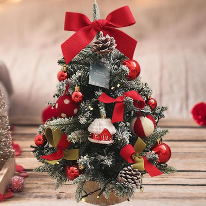 Tisch-Weihnachtsbaum, Mini-Weihnachtsbaum für den Schreibtisch mit Lichtern, dekorativer Kleiner Weihnachtsbaum, Weihnachtsdekoration für die, Style B