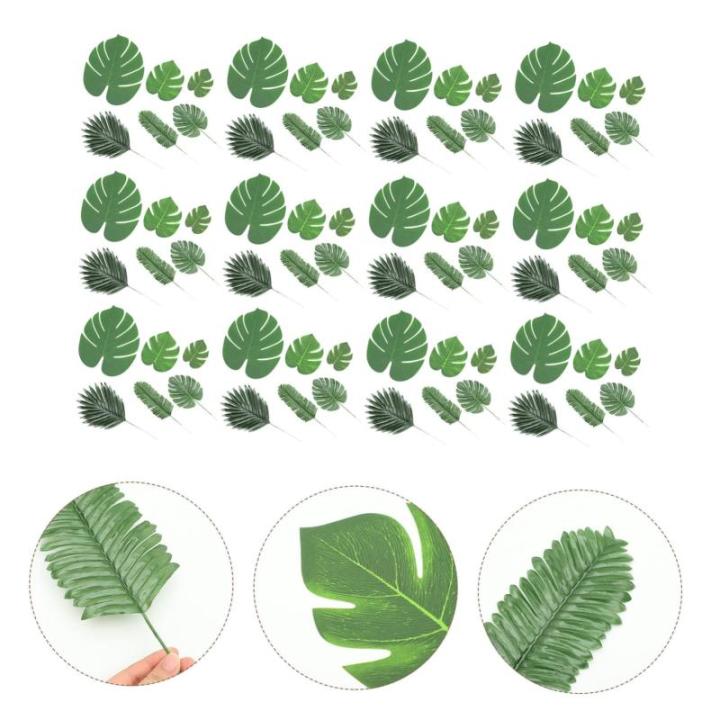 120 Stück Simulierte Schildkrötenblätter Künstliche Grüne Tropische Blätter Party Dekoration Blätter Aus Kunststoff Monstera Blätter Blumenarrangement Künstliche Blätter
