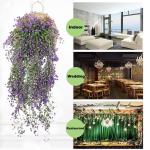 2 stuks hangende mand kunstmatige bloem, kunstmatige bloemen aan de muur, muur gemonteerde kunstmatige bloemen, kunstmatige bloemen buiten, kunstmatige hangplanten voor thuis, tuin