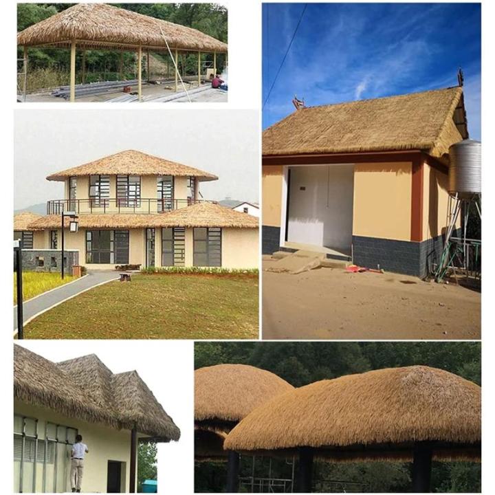 Palm Thatch Läufer Roll künstliche Thatch Fliese Kunststoff Thatch künstliche für Park Seaside Scenic Spot Dekoration Stroh Dach Traufe Fake Thatch Bauernhaus Dachdekoration St