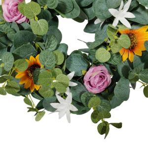 Sonnenblumen Eukalyptus Kranz Handgemachte Künstliche Girlande Front Tür Wand Dekor