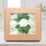 25 stuks kunstmatige witte rozen, boxset, bloemenschuimrozen, nepbloemendecoratie voor taartdecoratie, bruiloft, bloemstukken, verjaardagsdecoratie