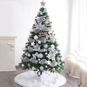 Weihnachtsbaum, Künstlicher Weihnachtsbaum mit Metallständer, Christbaum Weihnachtsbaum aus Fichte, Tannenbaum Künstlich mit Lichtern und Ornamenten im Set(5FT)