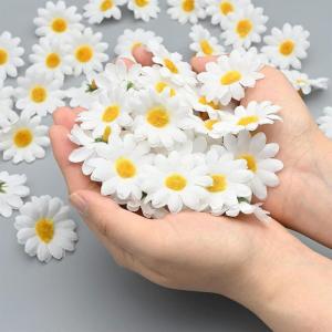 100 stuks Gerbera-, zijden bloemblaadjes, Gerbera-bloemblaadjes, witte madeliefjes, voor bruiloft, feest, knutselen, slingers, confetti voor scrapbooking