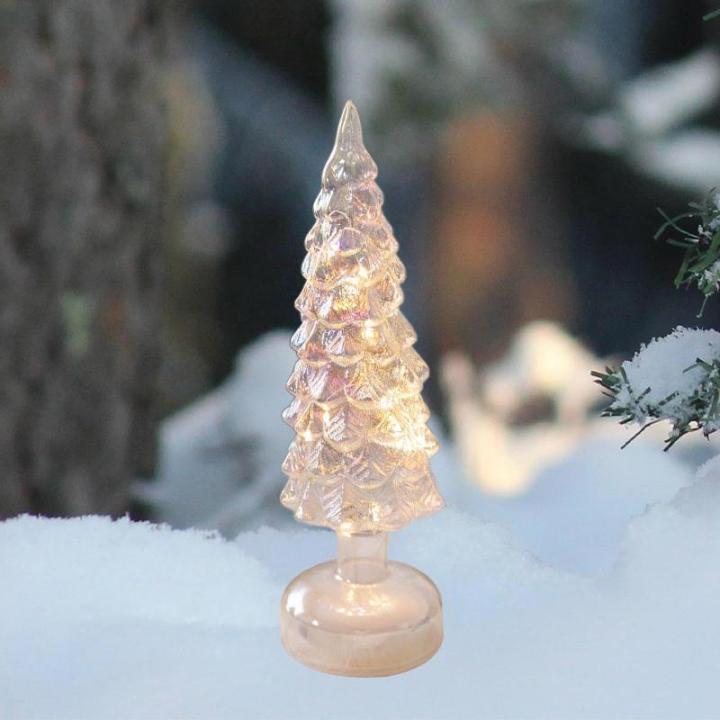 Beleuchteter Tisch-Weihnachtsbaum, Weihnachtsschmuck, Nachtlicht, Nachtlampe für Kaminsims, Schlafzimmer, Fenster, Regal, Wohnzimmer, S White