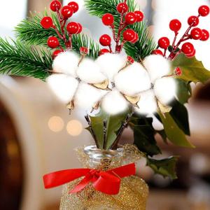 Künstliche Balkonpflanzen Blumenkasten Dekoration, 8 Stück, künstlicher Zweig, Bastelkranz, Pick Künstliches Obst (B, One Size)