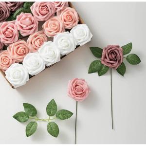 25 stuks echt uitziende nep roos hoofd, nepbloemen Realfor DIY bruiloft boeketten Centerpieces arrangementen Party Home Decoraties, Freecombination1