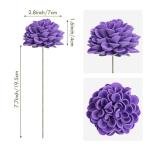 , 20 stuks dahlia-bloemen met bladeren en stelen, doe-het-zelf paarse dahlia-schuim bloem voor bruiloft, boeketten, bloemen, centerpieces, arrangementen feesttafels,