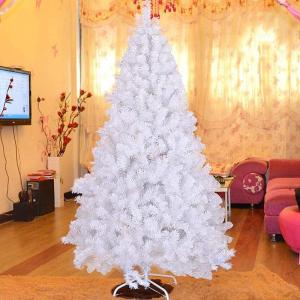 Weihnachtsbaum mit Licht, großer Weihnachtsbaum, weiß, künstlicher Weihnachtsbaum mit Scharnieren und Metallständer (Farbe: weiß, Größe: 150 cm) (weiß 210 cm)