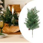 Künstlicher Pflanzenzweig, Weihnachtsstiel-Dekoration, praktische, praktische grüne Weihnachtsdekoration für den Schreibtisch zu Hause, Höhe 47cm