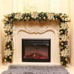 15 Stuks 14 CM Kerst Kunstkerstster Bloemen Glitter met Clips Stengels Kerstboom Ornamenten voor Krans Feest Bruiloft Nieuwjaar Decoratie (Goud)