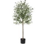 Olijfboom, kunstplant, 180 cm, grote kunstolijfboom, kunstboom, ziet eruit als echt voor woonkamer, slaapkamer, kantoor, decoratie