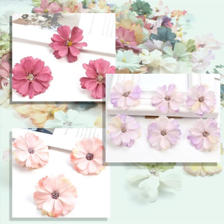 60 Stuks Simulation Decorative Flowers, Veelkleurige Kunstmatige Madeliefjes, Kunstmatige Bloemhoofdjes, voor het Decoreren van Tuin, Slaapkamer, Doe-het-zelf Knutselen