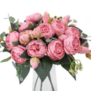 4 Bosjes Kunstmatige Bloemen Pioen Zijde Pioenrozen Boeketten Nep Bloemen Boeketten Bruiloft Decoratie Thuis Tafel Keuken Kantoor Tuin Bruids Groen