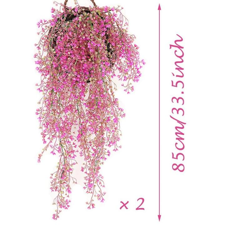 2 stuks hangende mand kunstmatige bloem, kunstmatige bloemen aan de muur, muur gemonteerde kunstmatige bloemen, kunstmatige bloemen buiten, kunstmatige hangplanten voor thuis, tuin