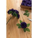 25 stuks echt uitziende nep roos hoofd, nepbloemen Realfor DIY bruiloft boeketten centerpieces arrangementen feest woondecoraties, paars