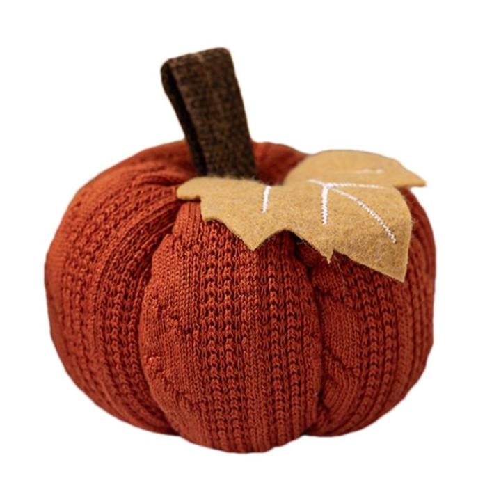 Herbstliche dekorative orangefarbene se, Strickfür Herbstdekoration - Wiederverwendbarer gestrickter - Weiche dekorative Ornamente, gehäkelte se