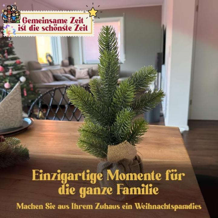 Kleine kunstkerstboom, 35 cm, natuurgetrouwe replica met spuitgietelementen, kunstkerstboom, decoratie, dennenboom, kerstdecoratie (groen, 35 cm)