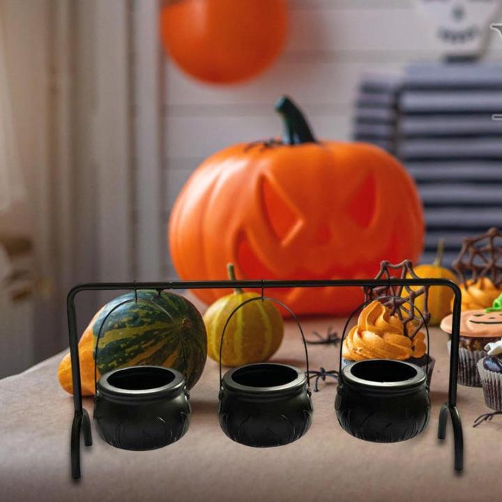 Hexeneimer-Ornament, Hexenglas, dekorativer Ornament-Süßigkeitseimer, Geschirreimer für Halloween, Schwarze Flamme