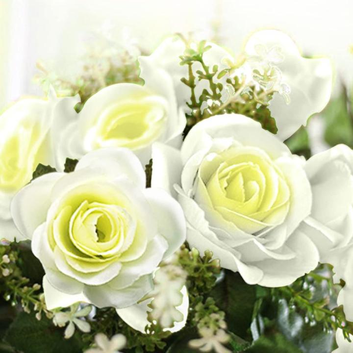 2 stuks kunstmatige rozen bloemen kunstmatige hangende mand plant wijnstok nep zijde hangende bloem voor tuin muur hek bruiloft balkon outdoor indoor huis deur decoratie
