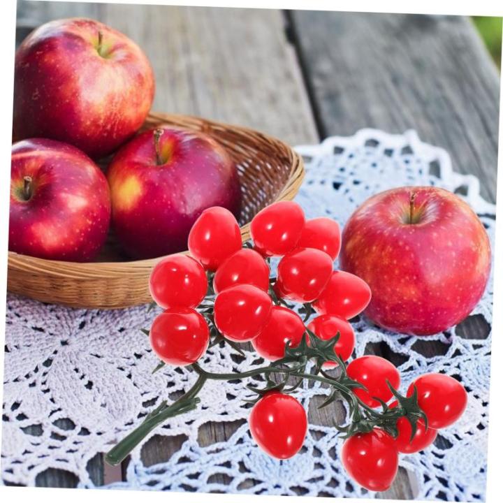 Schnur Simulierte Kirschtomaten Gefälschte Lebensmittel Requisiten Dekorative Früchte Kunstfrucht Dekor Lebensechte Früchte Realistische Früchte Gelbe Dekorationen